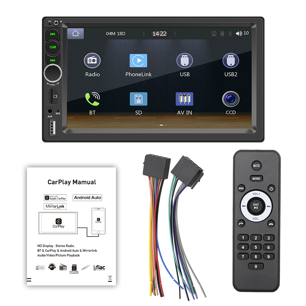 7 inch touch screen car Bluetooth MP5 player wired carplay Multi-Function Card car radio