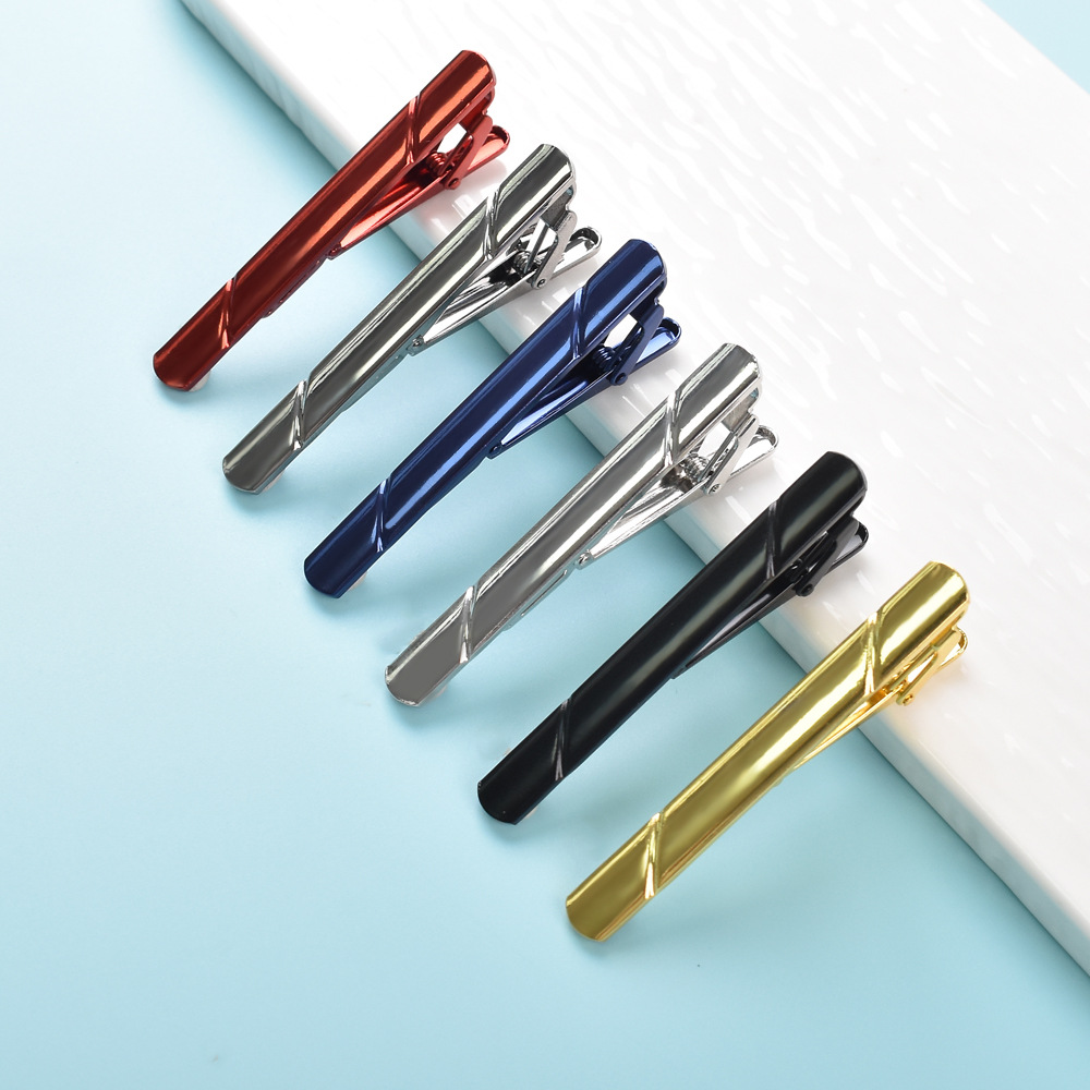 Amazon Cross-Border New Glossy Tie Clip Suit Men's Business Suit Simple Twill Shirt Tie Clip Box