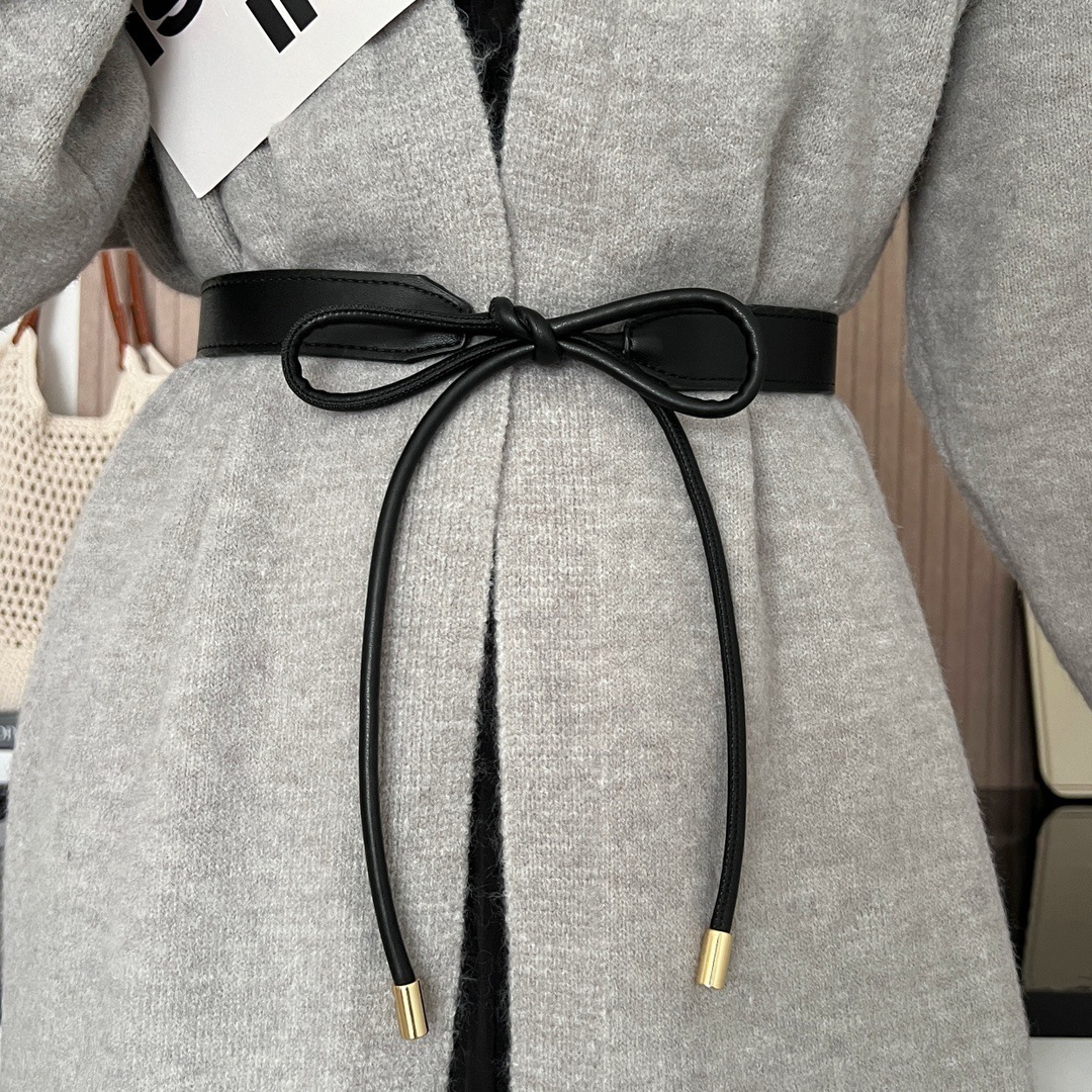 High-End Soft Leather Knotted Belt for Women with Dress Korean Style Fashion Accessories Decorative Sweater Jacket Belt