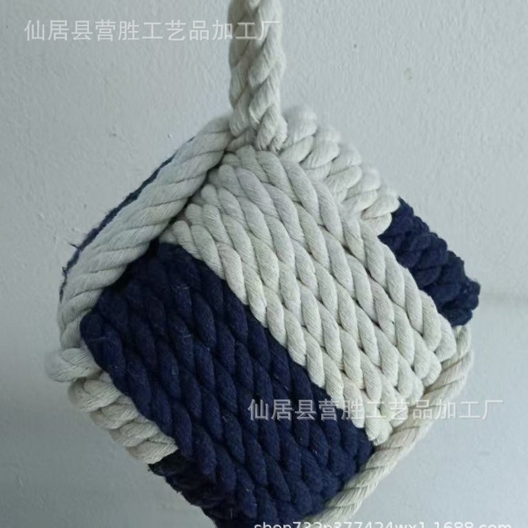 Cotton and Linen Rope Creative Windshield Door Stop Anti-Collision Braided Square Square Door Stop Home Bar Restaurant Decoration