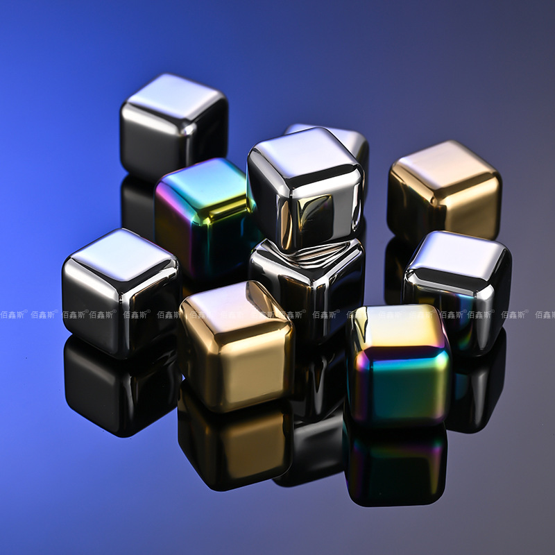 304 Stainless Steel Ice Wine Household Red Wine Whiskey Ice Metal Quick-Frozen Ice Cubes Amazon Hot Sale