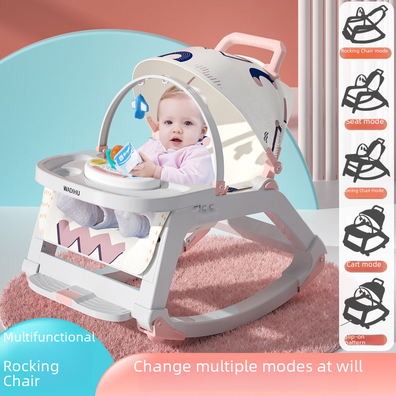 Factory Direct Supply Baby Rocking Chair Stroller Baby Chair Coaxing Baby Cradle Baby Recliner with Baby Sleeping Rocking Bed