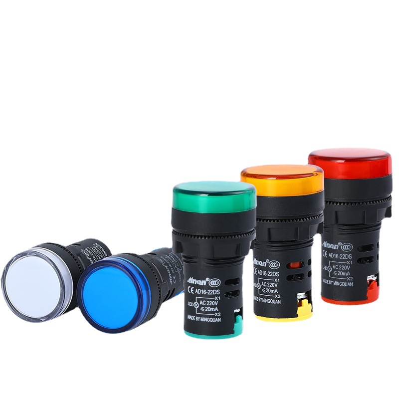 Factory direct supply LED bright power indicator signal lamp AD16-22DS Red Green Yellow Blue White 22mm