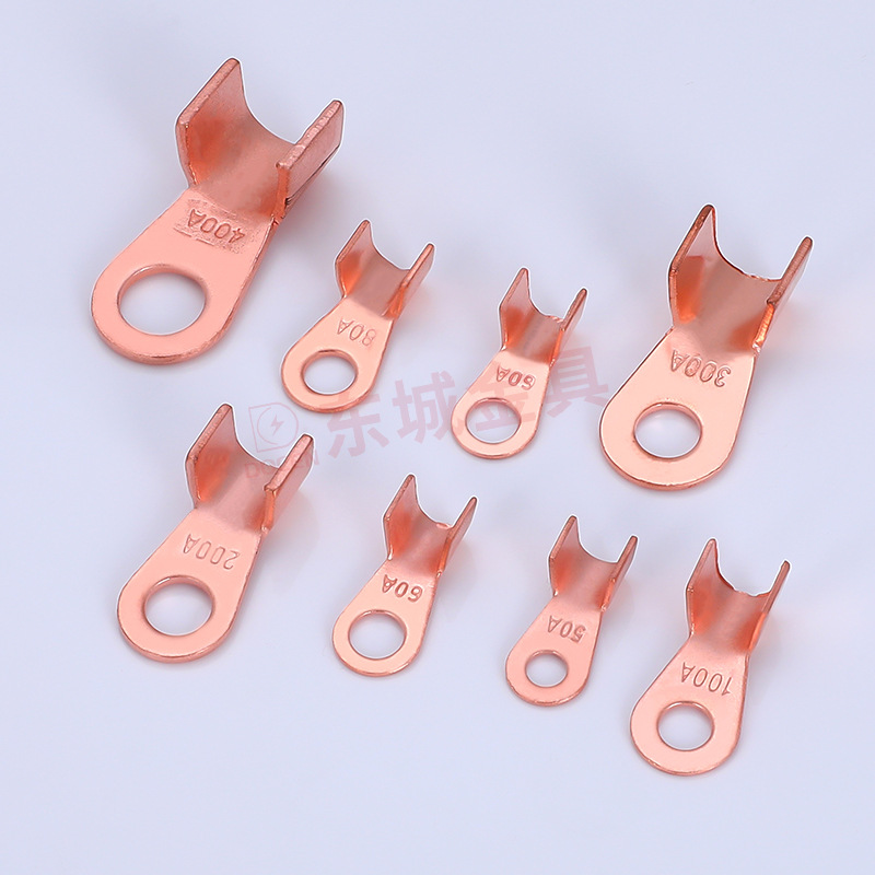 Ot Opening Nose National Standard Thickeneded Copper Tinned Copper Nose Battery Wire Grounding Cold-Pressed Terminal Copper Wire Nose