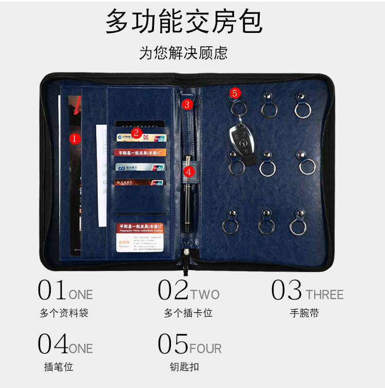 Business Multifunctional Real Estate Sales Gift A4 Manager Folder Delivery Bag Key Bag Folder Customization