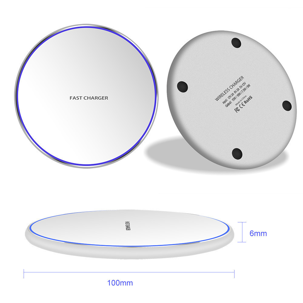 20W Ambient Light Desktop Wireless Charger Wholesale Suitable for Apple and Huawei Mobile Phones Sensor Round Plate Wireless Charger