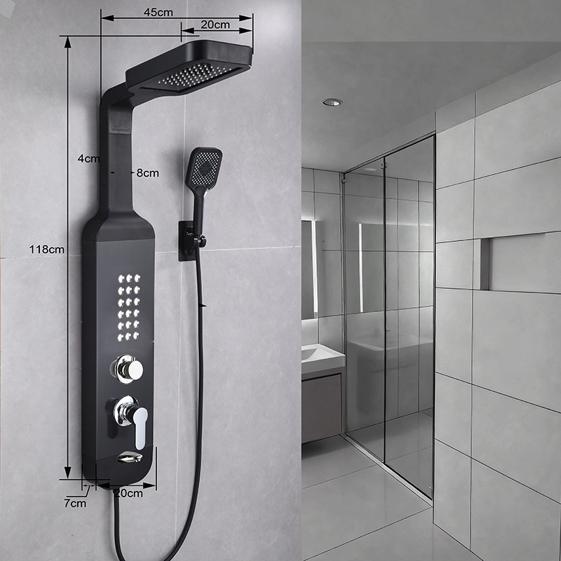 Shower Panel Cross-Border E-Commerce Source Supply Modern Smart Led Digital Display 304 Stainless Steel Shower Screen