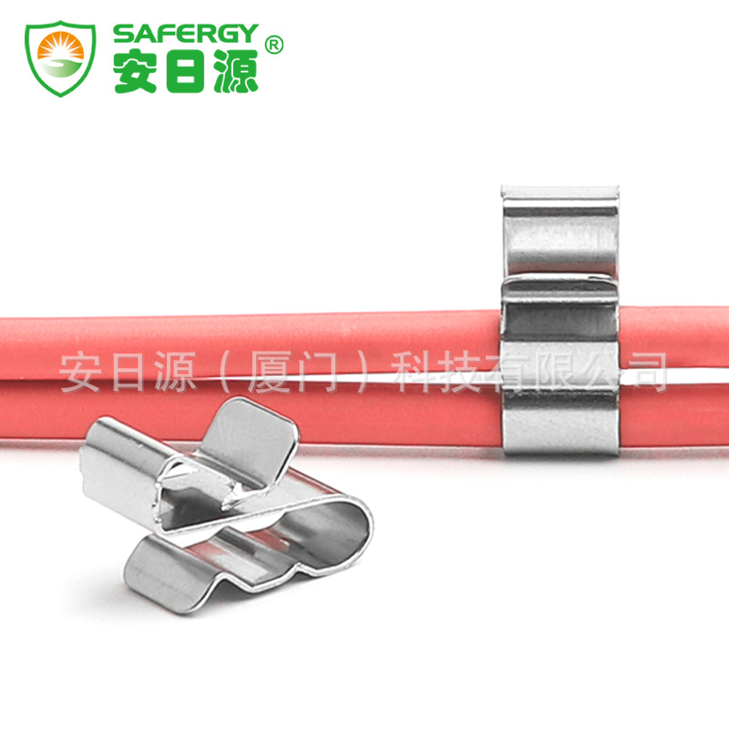 Xiamen source manufacturer 304 stainless steel 4 Square 2 wire solar photovoltaic cable clamp cable clamp cable fixing