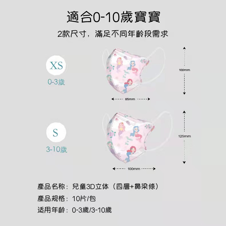 Vansbear children's 3D mask cartoon printing KN95 four-layer protection 95 meltblown color bag color box