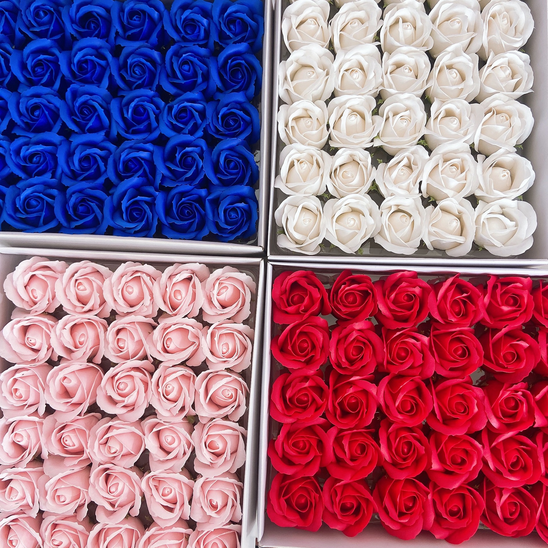 Soap Flower Three-layer Artificial Rose Large Flower Head Flower Bouquet Material with Base Water Flower Soap Flower Wholesale Manufacturer Direct Delivery