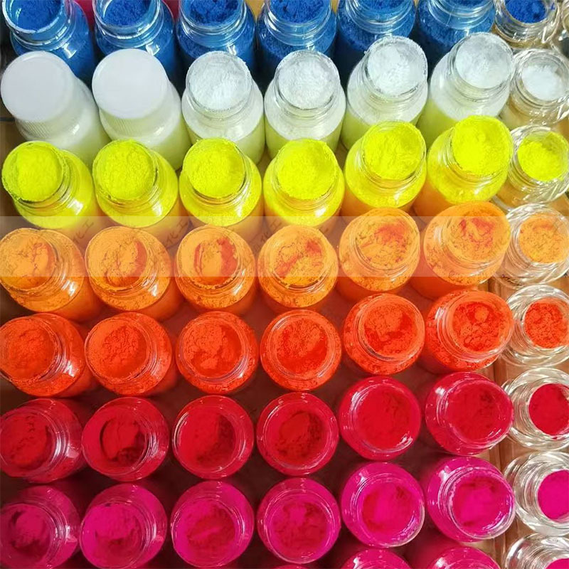 Cross-Mirror 12 Colorfuls 10g Bottled High Temperature Resistant Oily Fluorescent Colorful Powder Glue DIY Slime Colorful Fluorescent Pigment