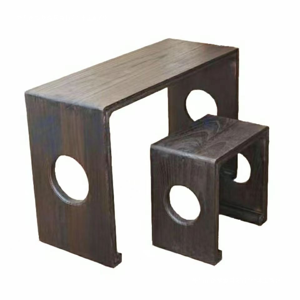 Multifunctional Solid Wood Integrated Table and Stool, Paulownia Wood Guqin Table and Stool, Ancient Style Chinese Calligraphy Integrated Table