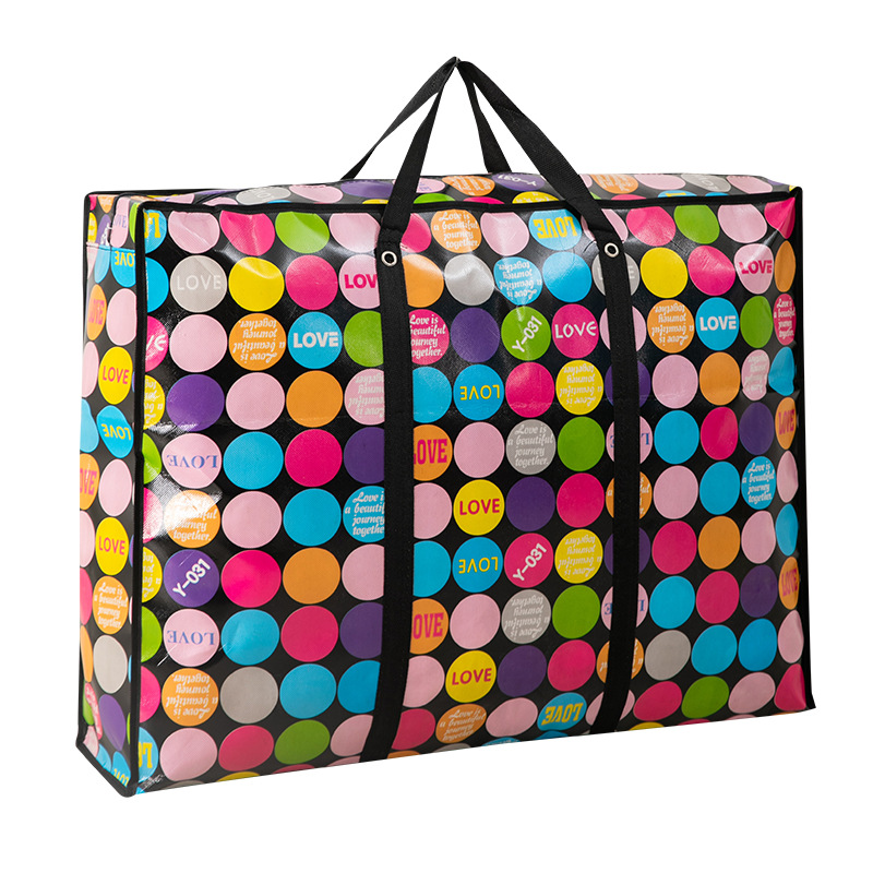 Factory sales large capacity color printing film Non-woven bag moving bag luggage bag travel bag woven snakeskin bag