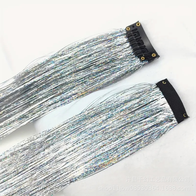 European and American Cross-Border 12-Pack Bb Clip Laser Gold Wire Shiny Metal Wire Hair Extensions Wig Clamp Hair