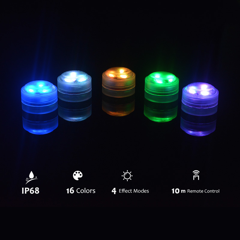 Gccul Certified Led Pool Light Colorful Remote Control Small Diving Light Ip68 Waterproof Landscape Knob Underwater Light