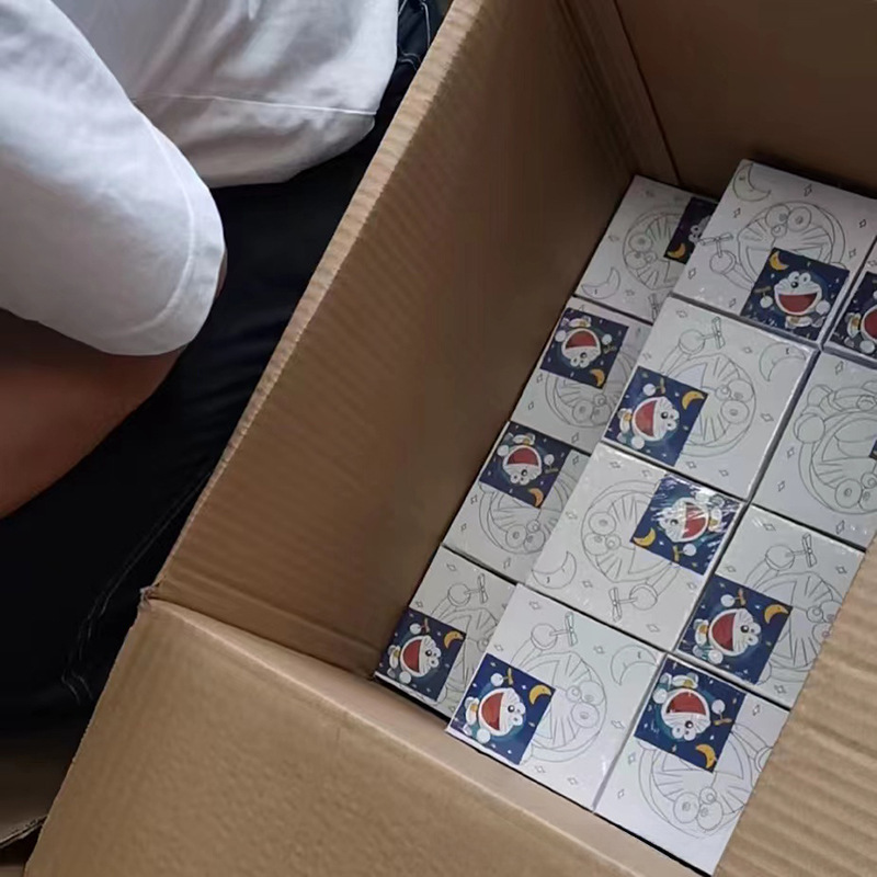 Digital oil painting 10*10 children hand-painted coloring painting handmade cartoon decorative painting Mini small oil painting frame set