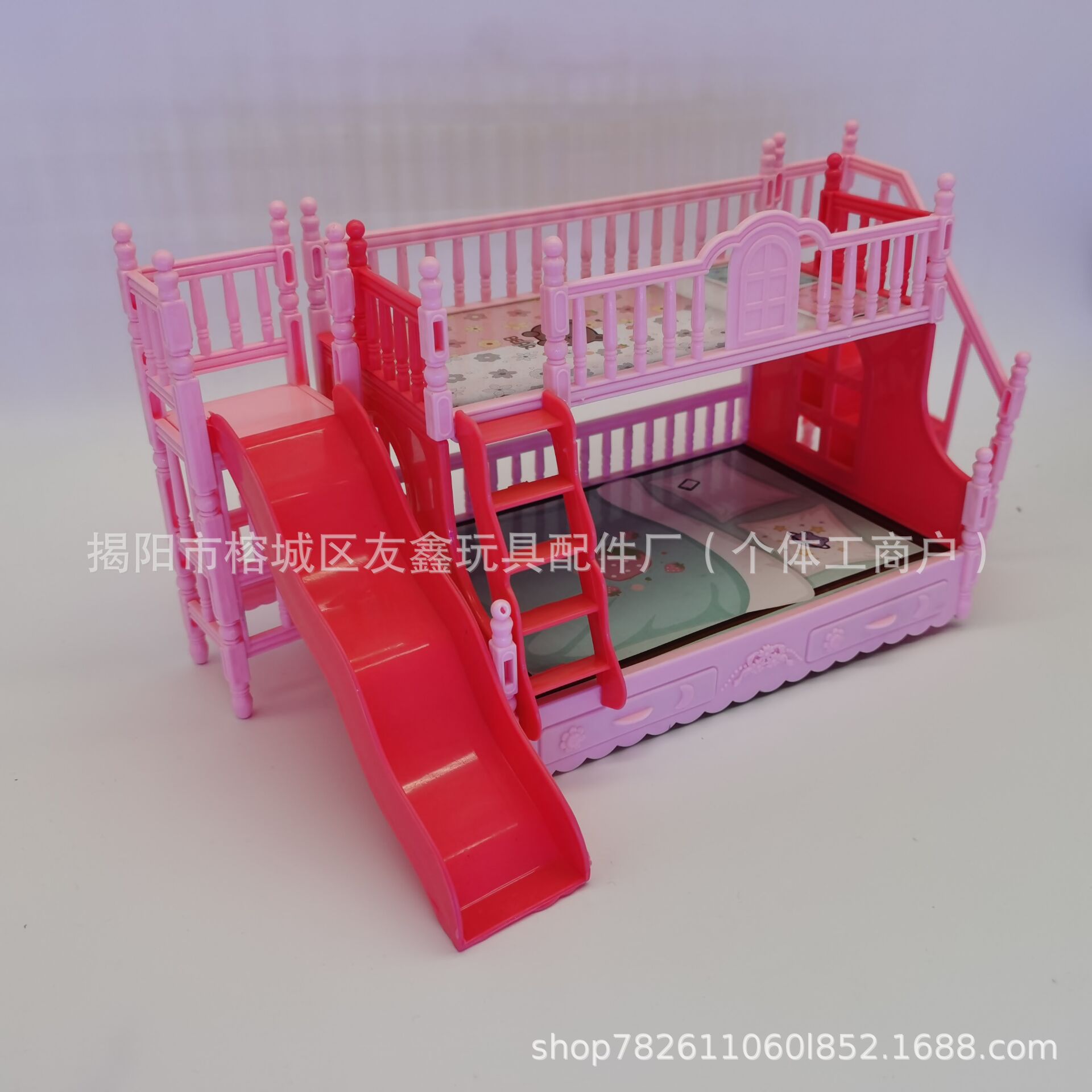 New Doll Bunk Bed Slide European Style Bunk Bed Set Play House Doll House Room Furniture Accessories