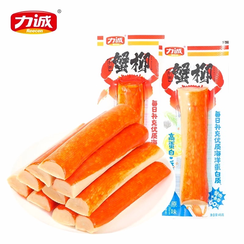 Licheng Hand-Shredded Crab Sticks, Spicy Original Flavor, Ready-To-Eat Healthy and Nutritious Breakfast, Late Night Snacks, Snacks, Individually Packaged
