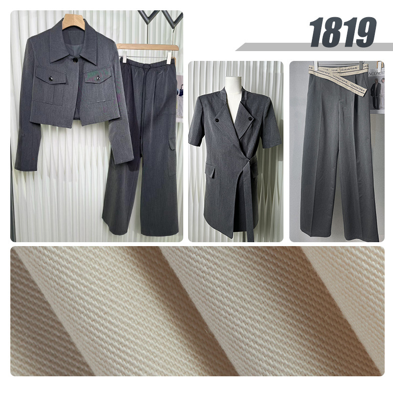 High-Density Core-Spun Yarn, Delicate and Crisp Fashion Fabric, Ready for Autumn and Winter 190g Pure Color Twill Casual Suit Fabric