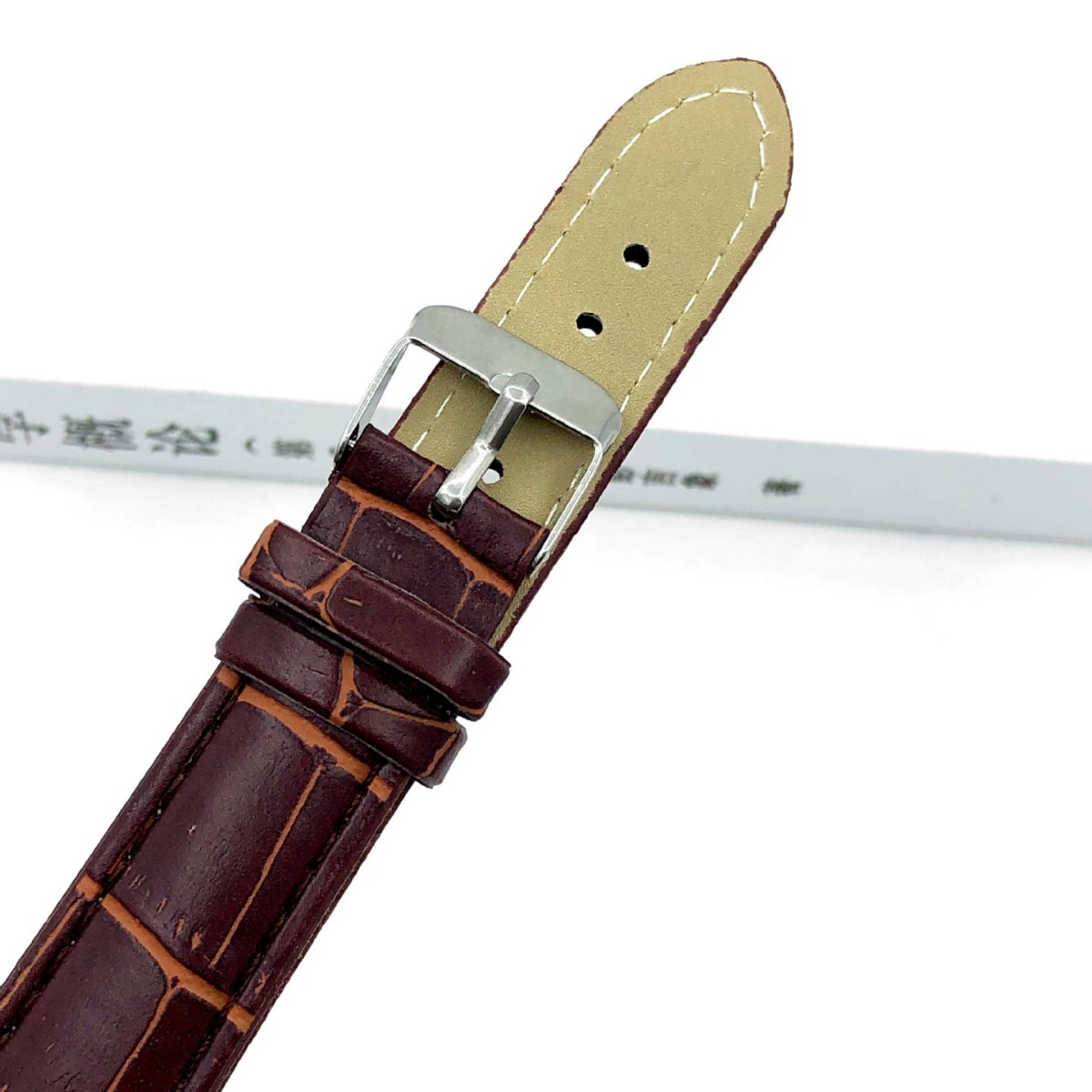 Factory in stock wholesale men's and women's matte bamboo pattern leather strap crocodile pattern imitation leather watch strap 12-22mm