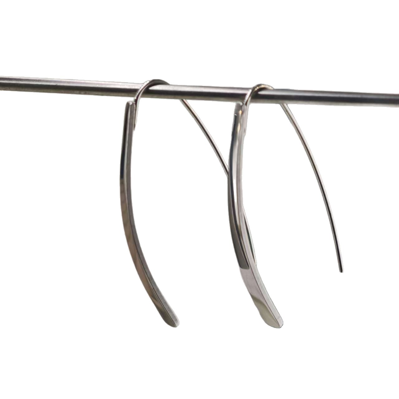 Korean Style Simple and Personalized Fashion 316 Titanium Steel Curved Line Earrings Plated with 18K Gold Elegant Cool Style Versatile Earrings