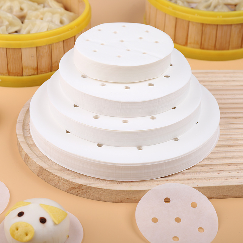 Steamer Mat Paper Disposable Steamer Paper Non-Stick Pan Oil Paper Mat Food Grade Non-Stick Steamed Dumplings Steamed Buns Paper