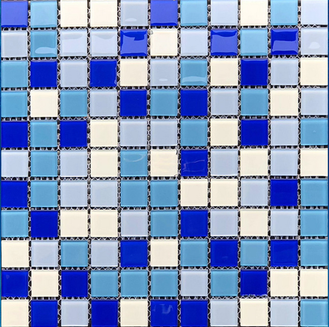 Crystal Glass Mosaic Swimming Pool Hotel Club Engineering Landscape Pool Fish Pond Bathroom Blue Mosaic Tiles