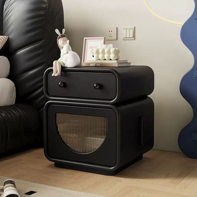 Cream Solid Wood Bedside Table Children's Robot Modern Creative French Side Cabinet Simple Living Room Bedroom Storage Storage