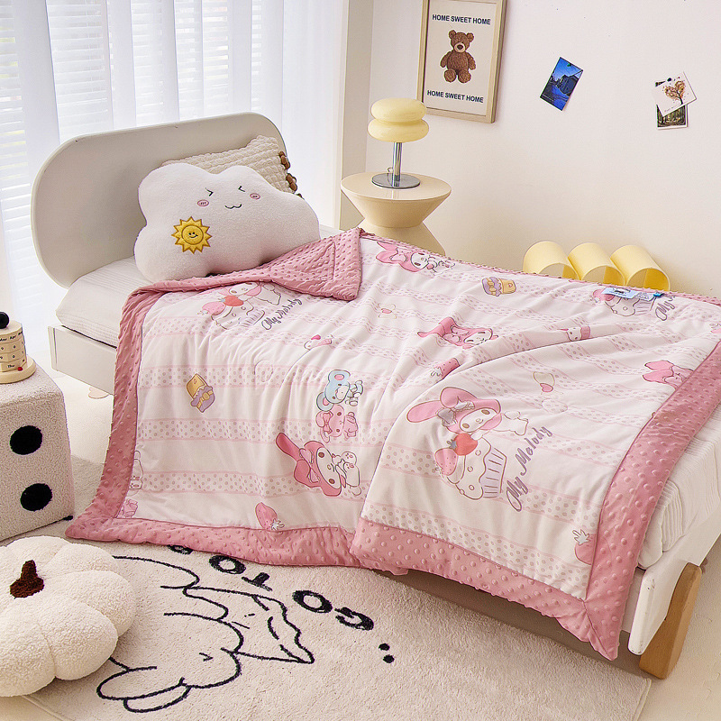 Disney Sanrio Cartoon Summer Quilt Children's Nap Cool Peas Quilt Aerobic Knitted Cotton Machine Washable Air-conditioning Quilt