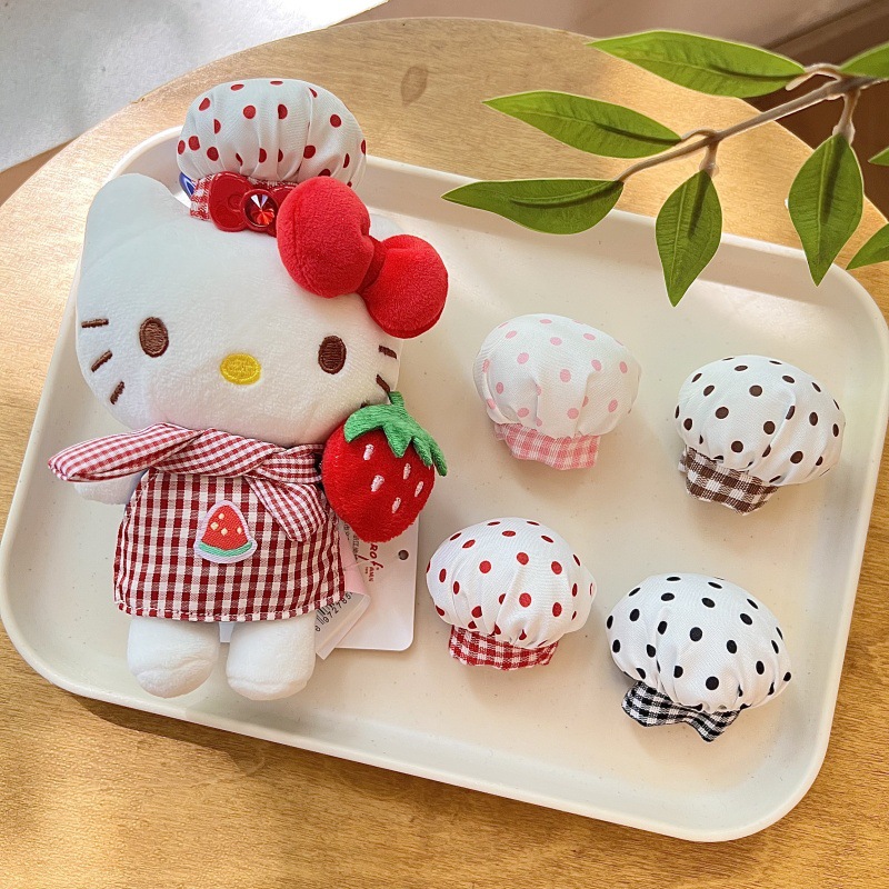 [Baby Accessories] Hellokitty Internet Celebrity Doll DIY Baby Clothes Accessories Polka Dot Chef Hat Fashion Baby Decoration