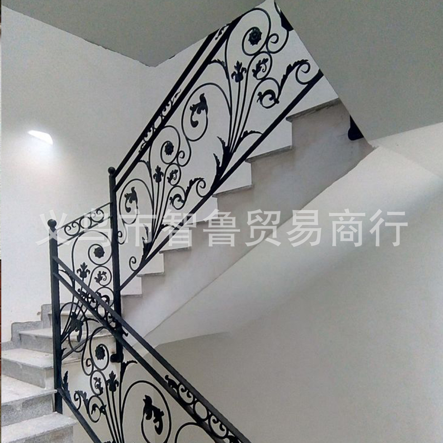 Purely Hand-Forged Iron Staircase Solid Wrought Iron European Style Assembled Guardrail Handrail Accessories