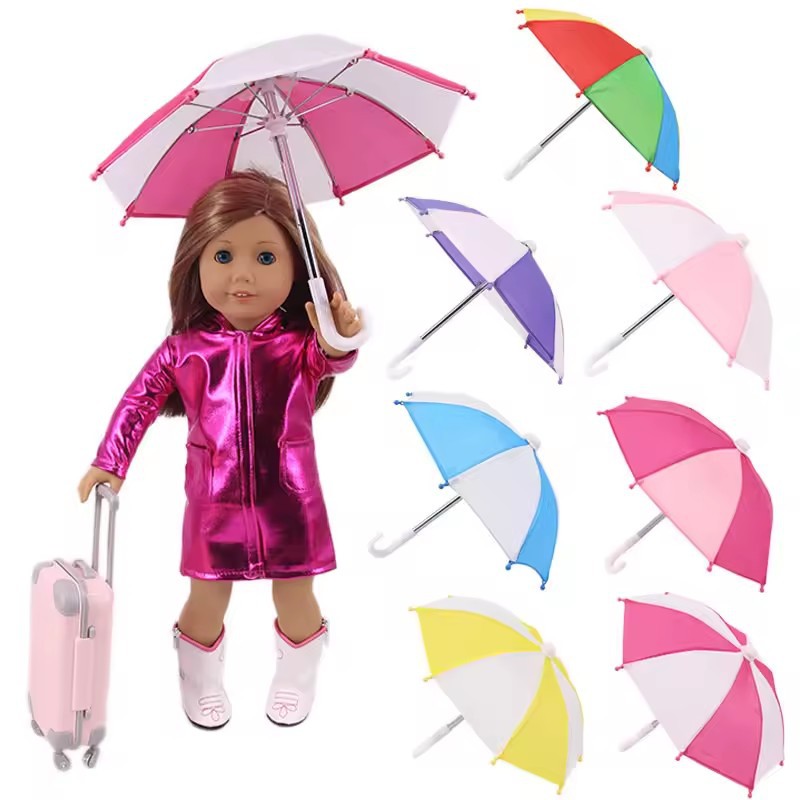 Doll accessories mini simulation small umbrella children's toy cartoon multi-color umbrella decoration photography props portable umbrella