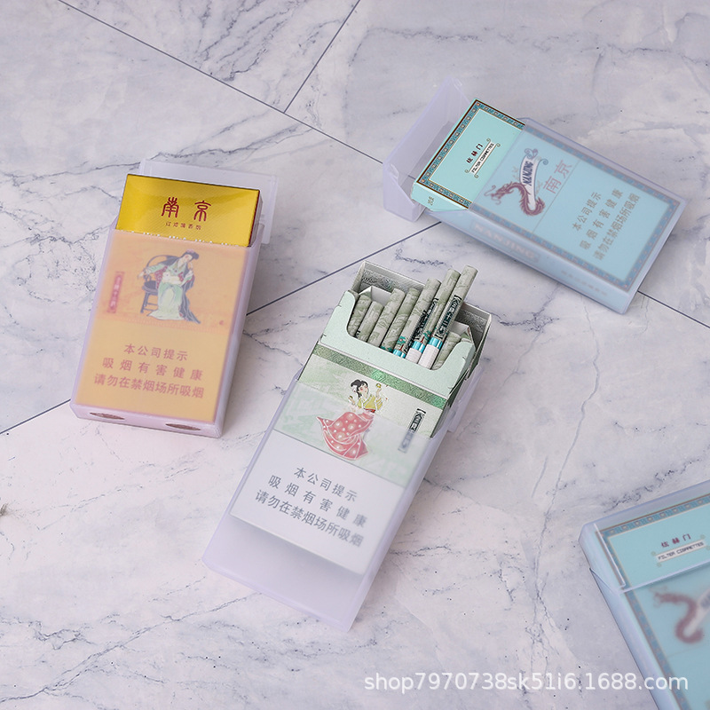Plastic Transparent Flap Thin Cigarette Case Wholesale Bulk Cigarette Case DIY Cream Plastic Box Ladies Thin Cigarette Case Storage Box