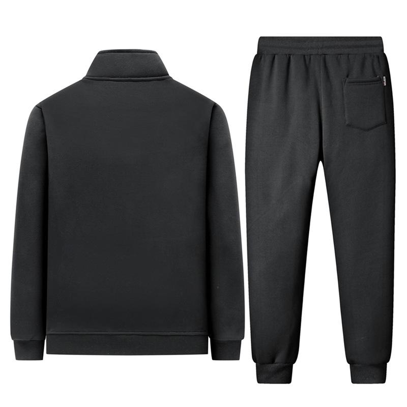 Winter Sports Suit Men's Velvet Thickeneded Cardigan Cashmere Sweatshirt Jacket Casual Sportswear Autumn Sportswear