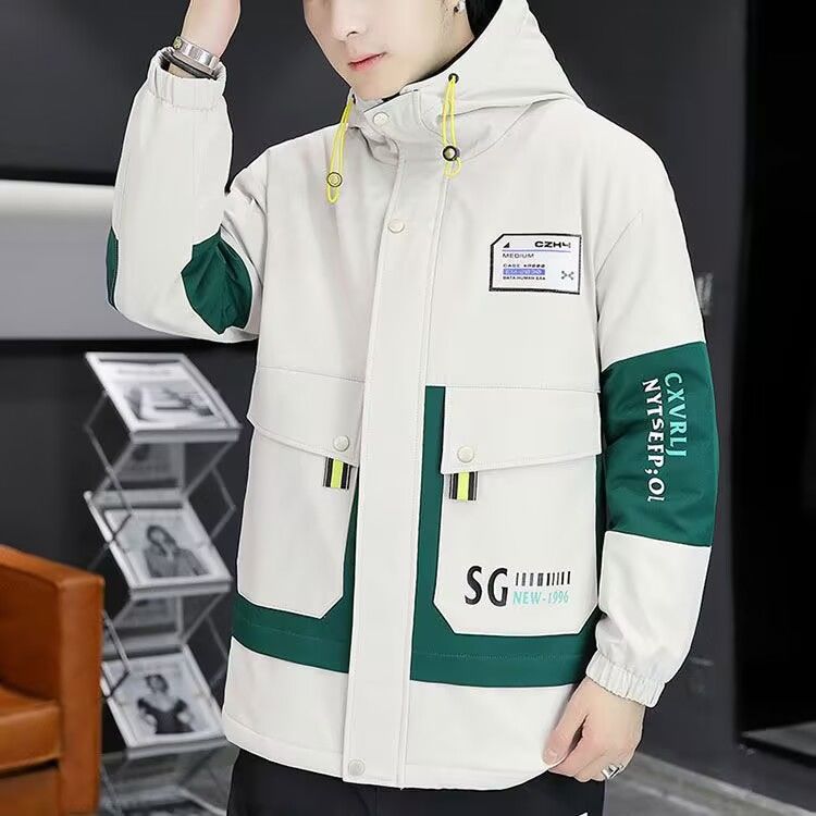 Spring and Autumn Thin Windbreaker Jacket for Men, Teenagers, and Students, Windproof Outerwear, Stylish Workwear Coat