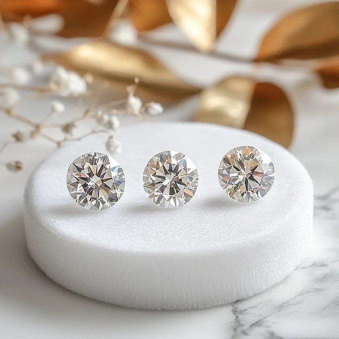 Камень с натуральным бриллиантом 0.5 карата, круглое кольцо, серьги, ожерелье, сертификат Gia, один бриллиант, один сертификат