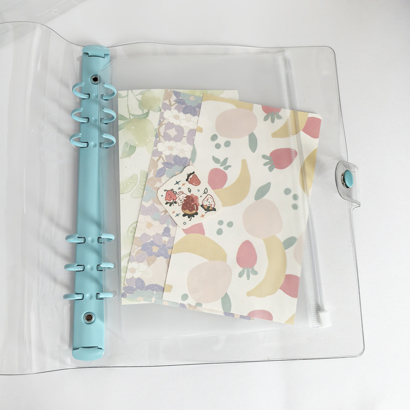 Cross-Border Frosted Storage Bag Transparent 6-Hole Pvc Business Card and Document Storage Binder Loose-Leaf Notebook Inner Pages Loose-Leaf Bag Wholesale