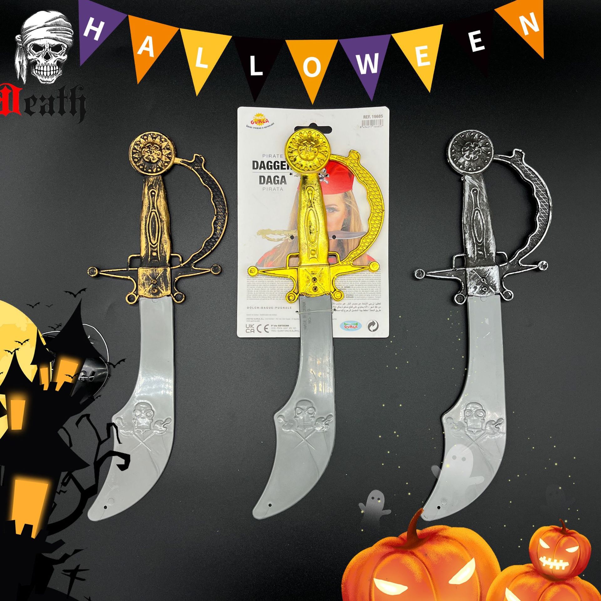 Популярная пластиковая игрушка, пиратский нож, реквизит для Хэллоуина, пластиковый меч