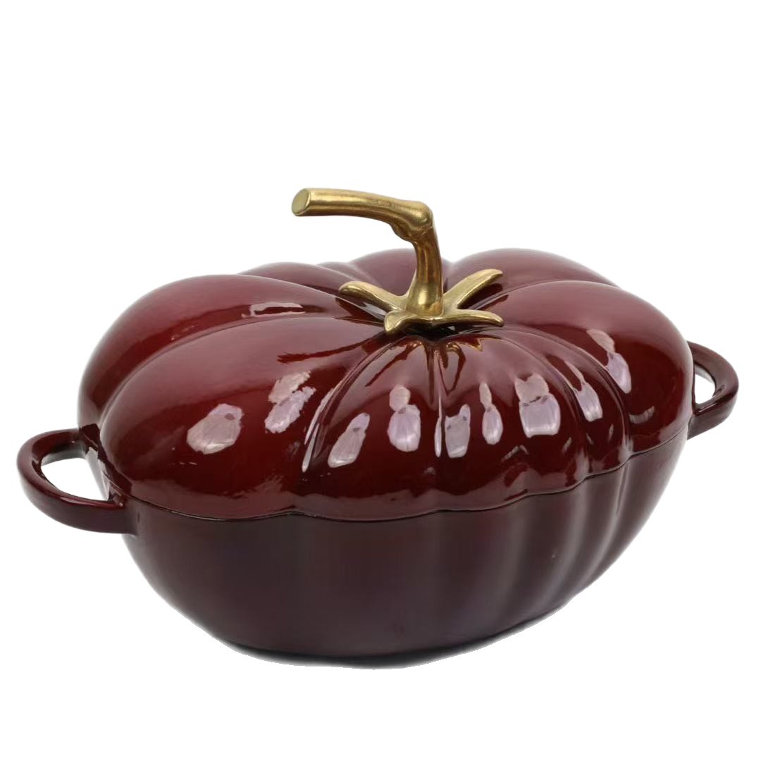 New Cast Iron Enamel Tomato Enamel Pot Stew Pot Household Soup Non-Stick Pot Induction Cooker Gas Universal