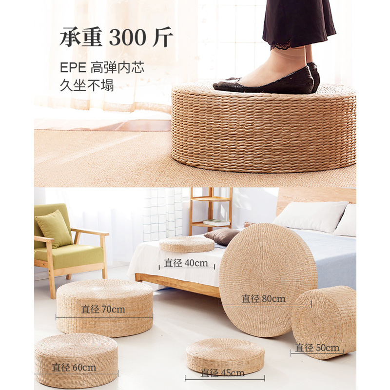 Futon Cushion Meditation and Worshiping Buddha Meditation Mat Japanese Tatami Sitting Cushion Rattan Cattail Tea Ceremony Kneeling Mat Manufacturers