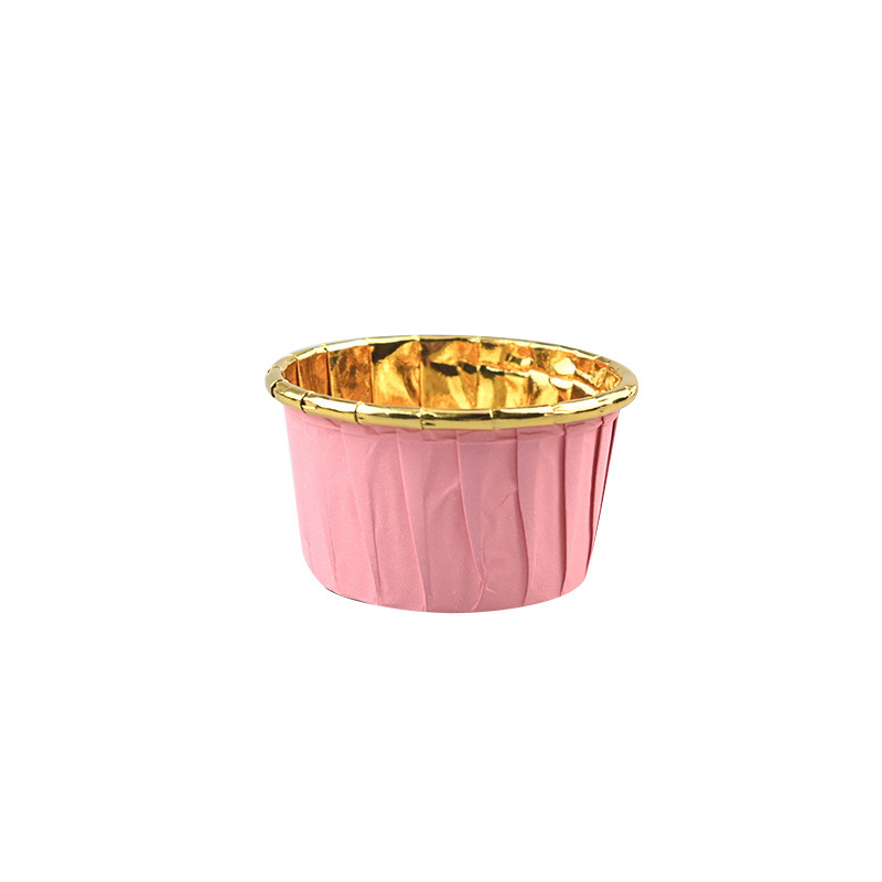 Customized Gold and Silver Curled Cake Paper Tray, High Temperature Resistant Baking Coated Muffin Cup, Greaseproof Paper Rolled Cake Paper Cup