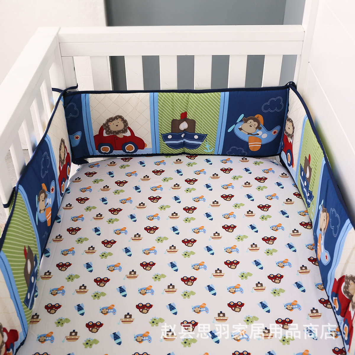 Infant and Toddler Newborn Set, Kidsren's Quilt, Bed Sheets, Bed Skirt, Infant Bedding Set, Four-Piece Set, Machine Washable