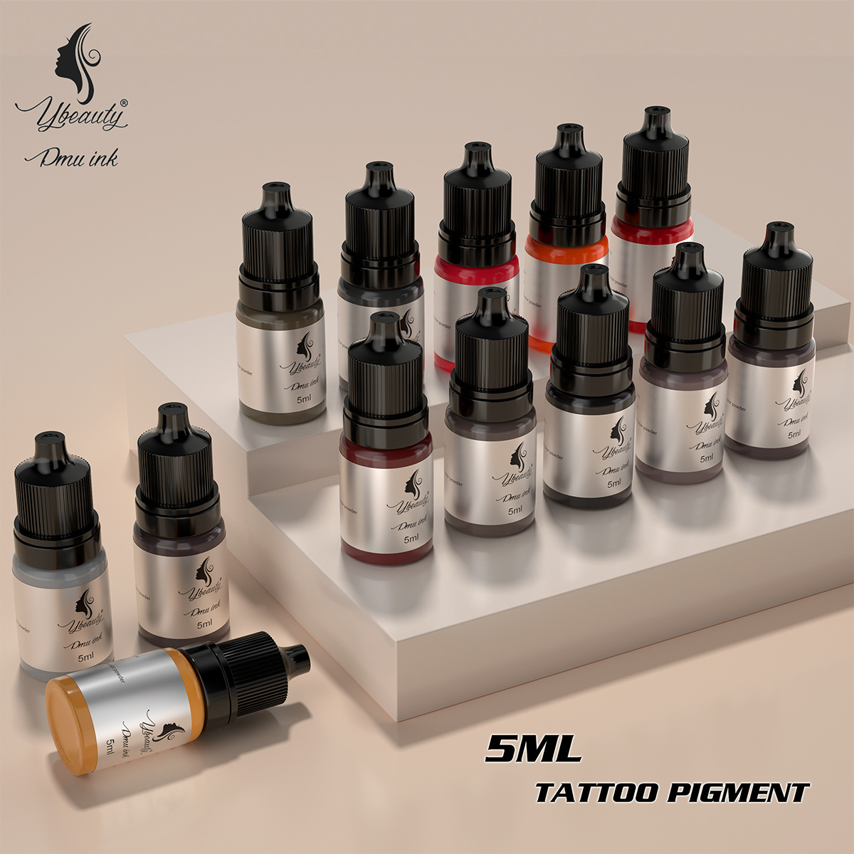 Пигмент для татуировки 5 мл, цвет для начинающих, эмульсия для бровей, осветляющий цвет для губ, линейка для практики, учебные принадлежности