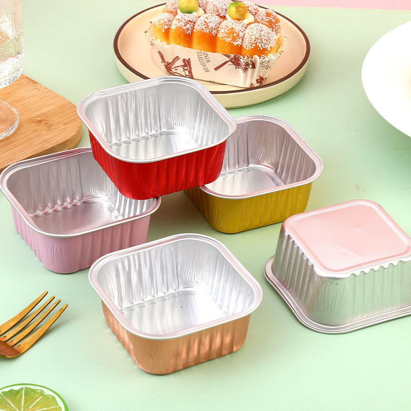 150ml Aluminum Foil Box Cake Box Mousse Dessert Aluminum Foil Packaging Box Insulation Disposable Environmental Protection Package