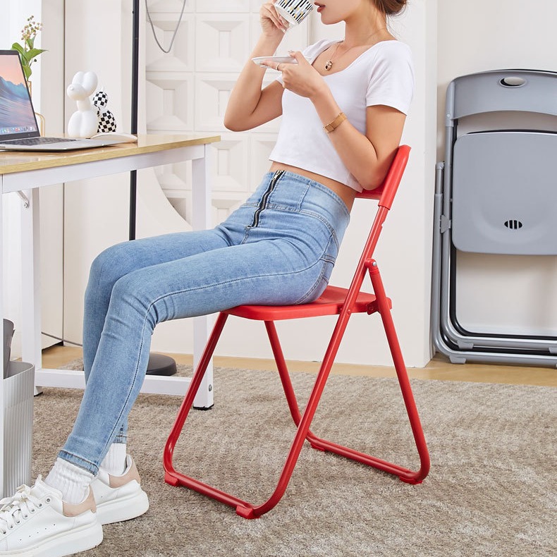 Foreign Trade Hotel Restaurant Plastic Foldableing Chair Simple Back Chair Exhibition Chair Dining Chair Office Meeting Training Chair Stool