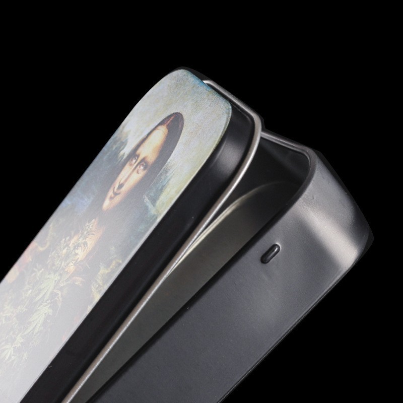 Cross-border Direct Supply Mona Lisa Tinplate Tobacco Box Portable Moisturizing Sealed Metal Storage Box Creative Cigarette Box