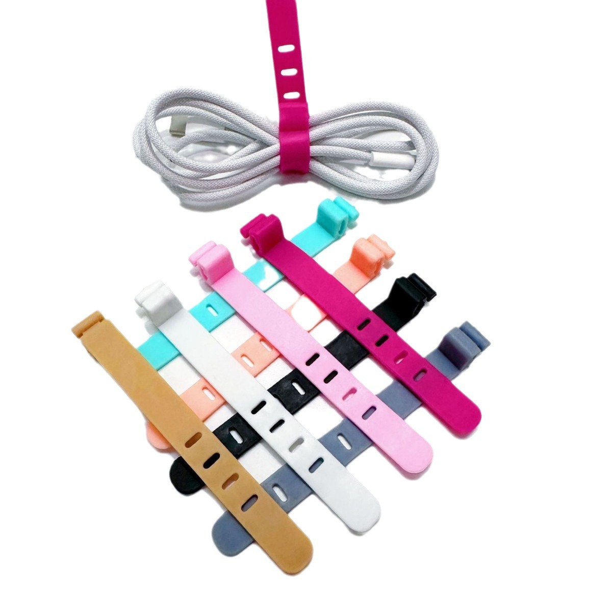 Anti-lost headset storage flexible tape data cable protective cover storage strap silicone strap creative cable organizer cable tie