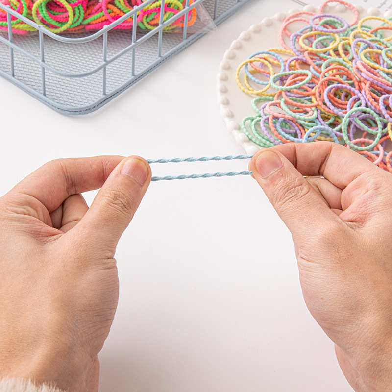 Children's Thumb Rubber Band Small Circle Baby Toddler Basic Style Does Not Hurt Hair High Elastic Head Rope Colorful Hair Band Wholesale