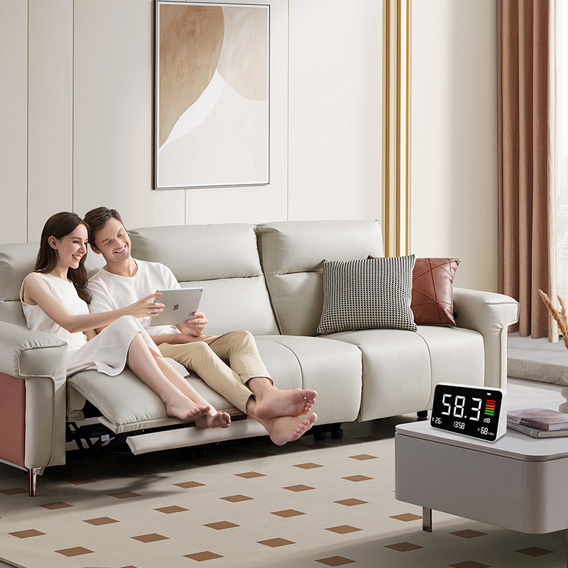 Desktop decibel meter noise meter clock temperature and humidity detection 4 in 1 noise level color display temperature single switch