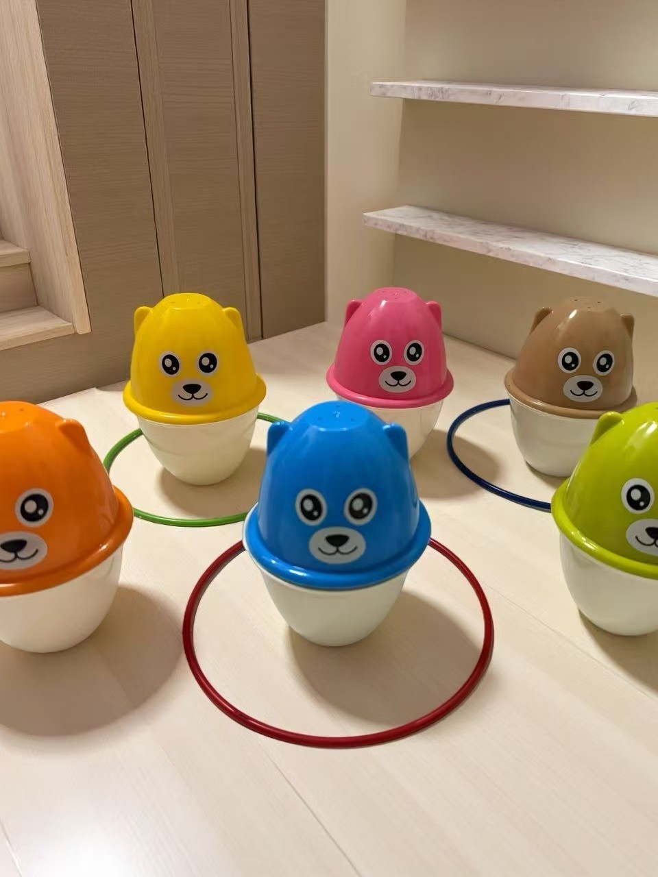 Children's Stacking Cup Toy Ring Bowling Early Education Toy Educational Assembly Indoor Toy Color Recognition Toy